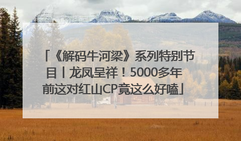 《解码牛河梁》系列特别节目丨龙凤呈祥！5000多年前这对红山CP竟这么好嗑