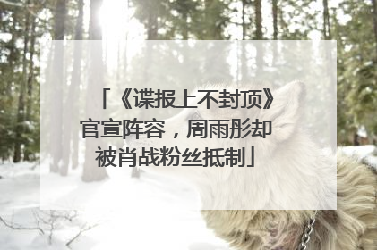 《谍报上不封顶》官宣阵容，周雨彤却被肖战粉丝抵制