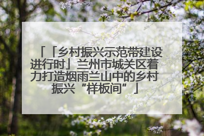「乡村振兴示范带建设进行时」兰州市城关区着力打造烟雨兰山中的乡村振兴“样板间”