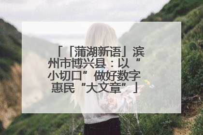 「蒲湖新语」滨州市博兴县：以“小切口”做好数字惠民“大文章”