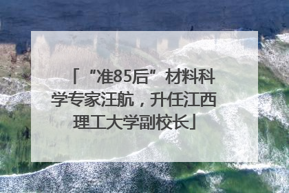 “准85后”材料科学专家汪航，升任江西理工大学副校长