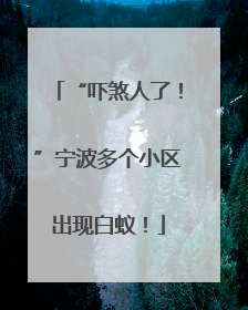 “吓煞人了！”宁波多个小区出现白蚁！