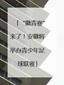 “徽青赛”来了！安徽将举办青少年足球联赛