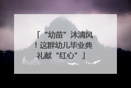 “幼苗”沐清风！这群幼儿毕业典礼献“红心”