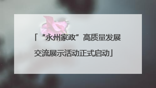 “永州家政”高质量发展交流展示活动正式启动