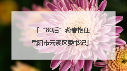 “80后”蒋春艳任岳阳市云溪区委书记