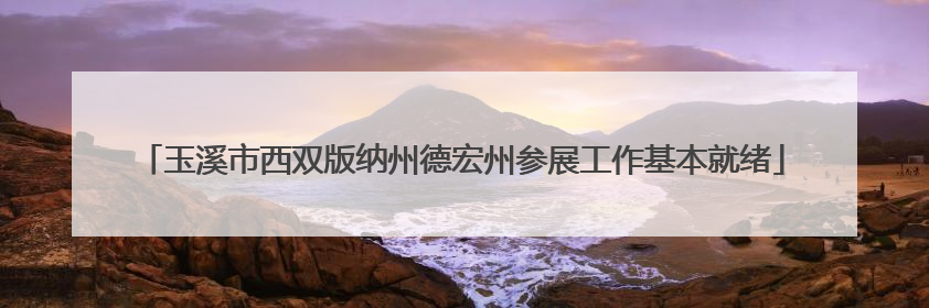 玉溪市西双版纳州德宏州参展工作基本就绪
