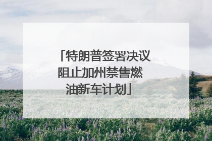 特朗普签署决议 阻止加州禁售燃油新车计划