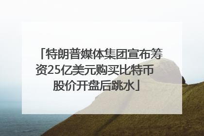 特朗普媒体集团宣布筹资25亿美元购买比特币 股价开盘后跳水