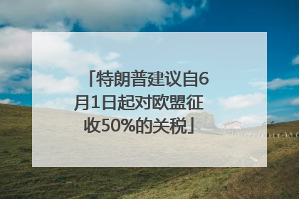 特朗普建议自6月1日起对欧盟征收50%的关税
