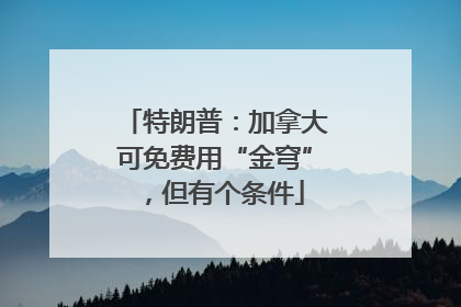 特朗普：加拿大可免费用“金穹”，但有个条件