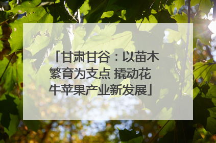 甘肃甘谷：以苗木繁育为支点 撬动花牛苹果产业新发展