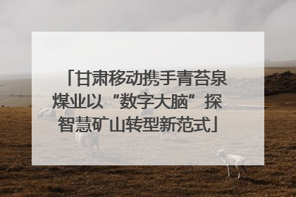 甘肃移动携手青苔泉煤业以“数字大脑”探智慧矿山转型新范式