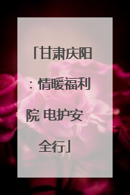 甘肃庆阳：情暖福利院 电护安全行