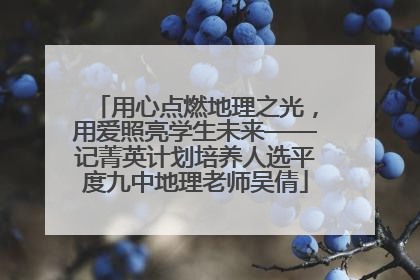 用心点燃地理之光，用爱照亮学生未来——记菁英计划培养人选平度九中地理老师吴倩