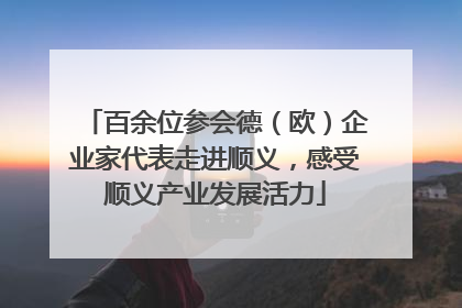 百余位参会德（欧）企业家代表走进顺义，感受顺义产业发展活力