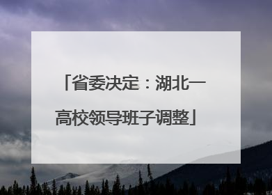 省委决定：湖北一高校领导班子调整
