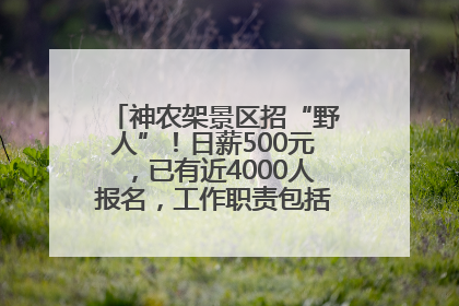 神农架景区招“野人”！日薪500元，已有近4000人报名，工作职责包括“接受游客投喂”