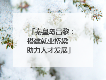 秦皇岛昌黎：搭建就业桥梁 助力人才发展