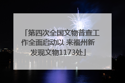 第四次全国文物普查工作全面启动以 来福州新发现文物1173处