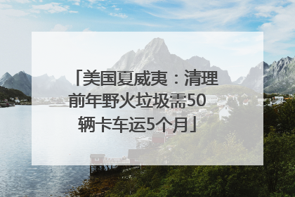 美国夏威夷：清理前年野火垃圾需50辆卡车运5个月