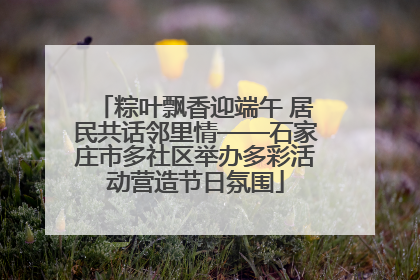 粽叶飘香迎端午 居民共话邻里情——石家庄市多社区举办多彩活动营造节日氛围