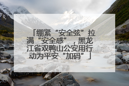 绷紧“安全弦”拉满“安全感”，黑龙江省双鸭山公安用行动为平安“加码”