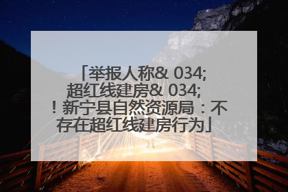举报人称& 034;超红线建房& 034;！新宁县自然资源局：不存在超红线建房行为