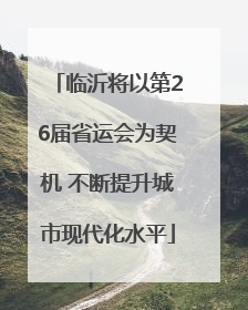 临沂将以第26届省运会为契机 不断提升城市现代化水平