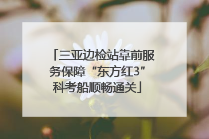 三亚边检站靠前服务保障“东方红3”科考船顺畅通关