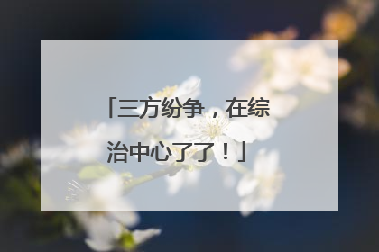 三方纷争，在综治中心了了！