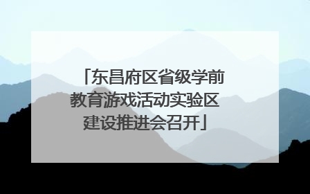 东昌府区省级学前教育游戏活动实验区建设推进会召开