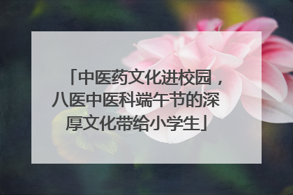 中医药文化进校园，八医中医科端午节的深厚文化带给小学生