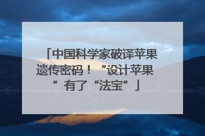 中国科学家破译苹果遗传密码！“设计苹果”有了“法宝”