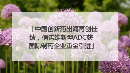中国创新药出海再创佳绩，信诺维新型ADC获国际制药企业重金引进