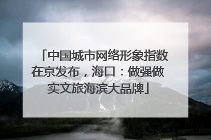 中国城市网络形象指数在京发布，海口：做强做实文旅海滨大品牌