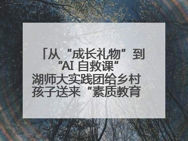 从“成长礼物”到“AI 自救课” 湖师大实践团给乡村孩子送来“素质教育大礼包”