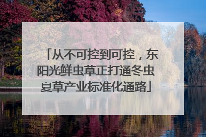从不可控到可控，东阳光鲜虫草正打通冬虫夏草产业标准化通路