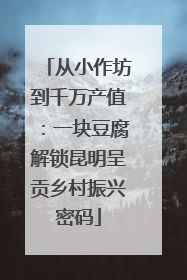 从小作坊到千万产值：一块豆腐解锁昆明呈贡乡村振兴密码