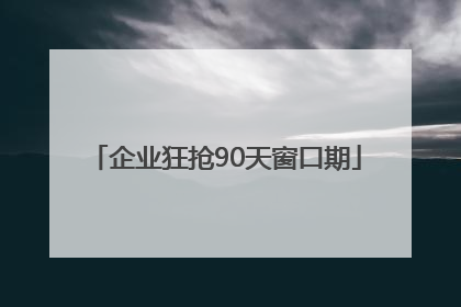 企业狂抢90天窗口期