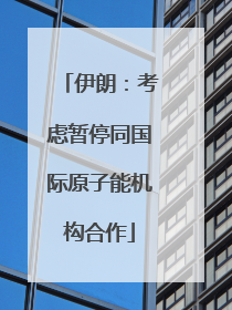伊朗：考虑暂停同国际原子能机构合作