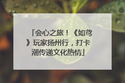 会心之旅！《如鸢》玩家扬州行，打卡潮传递文化热情