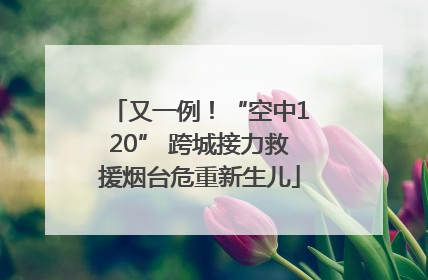 又一例！“空中120” 跨城接力救援烟台危重新生儿