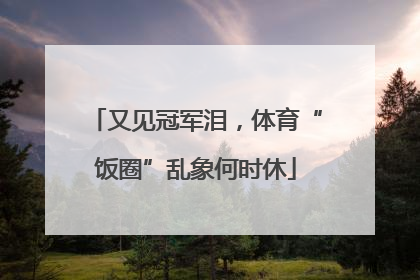 又见冠军泪，体育“饭圈”乱象何时休