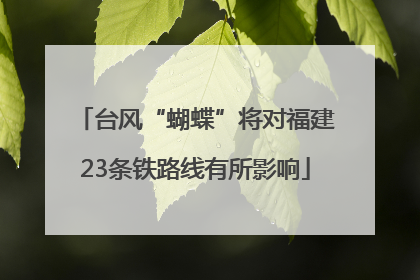 台风“蝴蝶”将对福建23条铁路线有所影响
