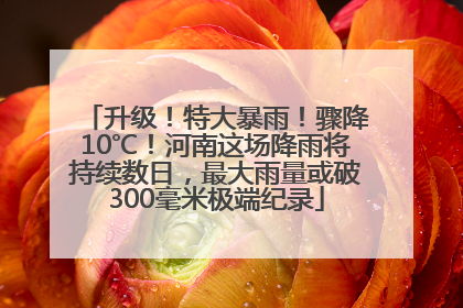 升级！特大暴雨！骤降10℃！河南这场降雨将持续数日，最大雨量或破300毫米极端纪录