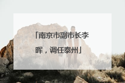 南京市副市长李晖，调任泰州