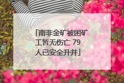 南非金矿被困矿工暂无伤亡 79人已安全升井