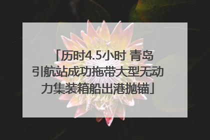 历时4.5小时 青岛引航站成功拖带大型无动力集装箱船出港抛锚
