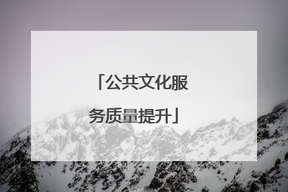 公共文化服务质量提升